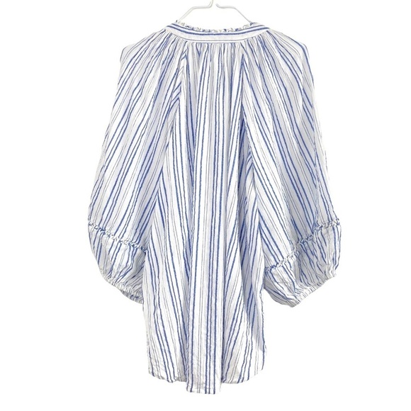 APIECE Apart Stripe Mitte Top Blouses in White / Blue - Picture 10 of 11